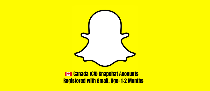 Canada (CA) Snapchat Accounts - Registered with Gmail. Age: 1-2 Months