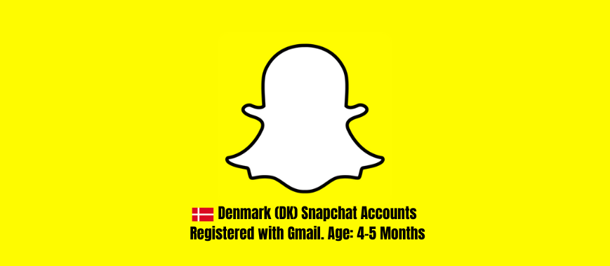 Denmark (DK) Snapchat Accounts - Registered with Gmail. Age: 4-5 Months