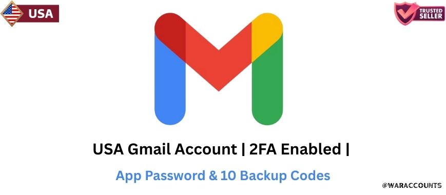 USA Gmail Account | 2FA Enabled | App Password & 10 Backup Codes