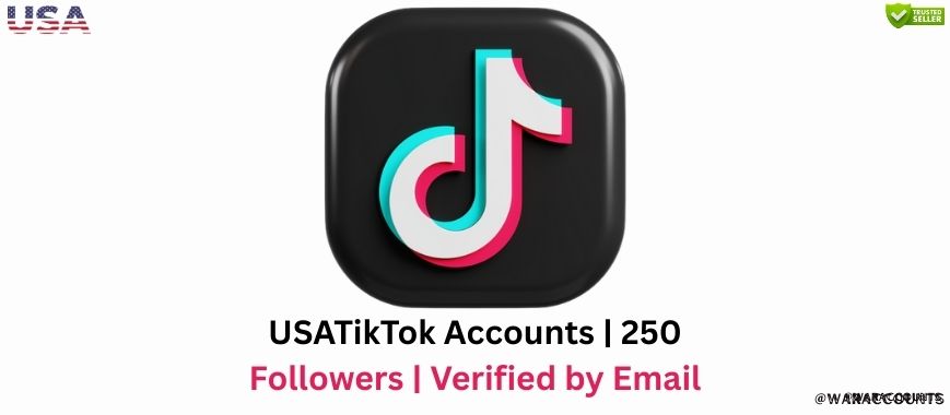 USATikTok Accounts | 250 Followers | Verified by Email Slide 1