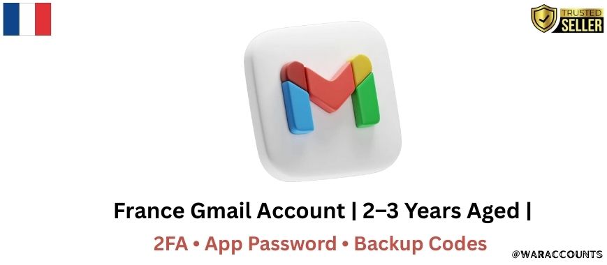 France Gmail Account | 2–3 Years Aged | 2FA • App Password • Backup Codes